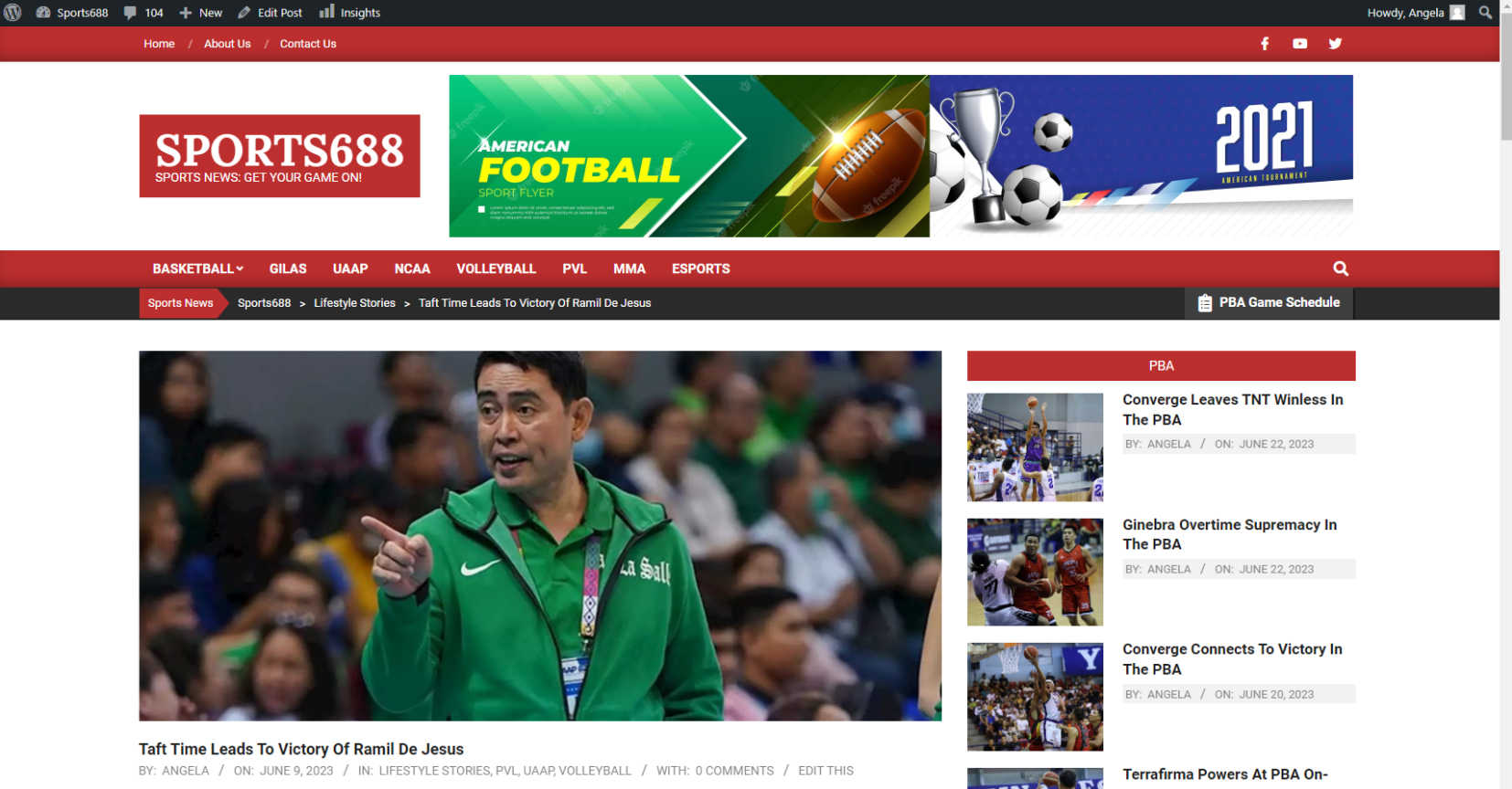 Published Sports688 article written by Angela